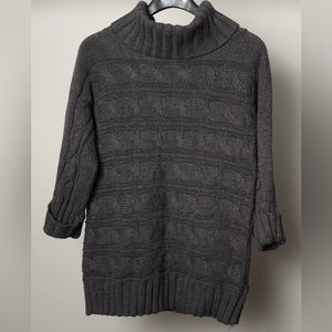 Pure Alfred Sung Grey Cable Knit 3/4 Sleeved Sweater Size XL
